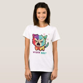 T-shirt Chat mignon fâché en train de baiser Fluff Off. (Devant entier)