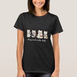 T-shirt Chat Mignon Faisant du Travail Social Santé Mental