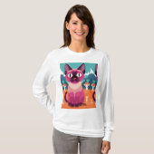 T-shirt chat mignon - Feline Fun Design (Devant entier)