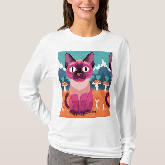 T-shirt chat mignon - Feline Fun Design (Devant)
