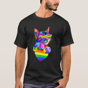 T-shirt Chat Mignon Fierté Lgb Drapeau Ransgenre Cœur Gay
