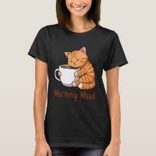 T-shirt Chat Mignon Humeur Matinale Amateurs de Café