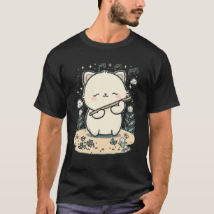 T-shirt Chat Mignon Jouant de la Flûte Chat Drôle