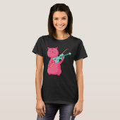 T-shirt Chat Mignon Jouant du Violon (Devant entier)