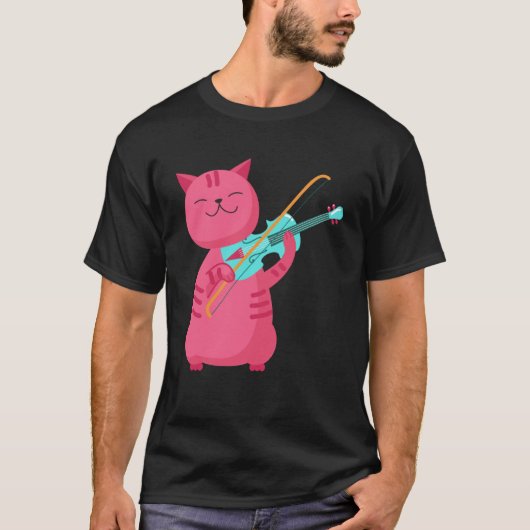T-shirt Chat mignon jouant du violon (Devant)