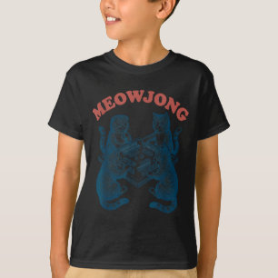 T-shirt Chat mignon meowjong jouant au mahjong rétro