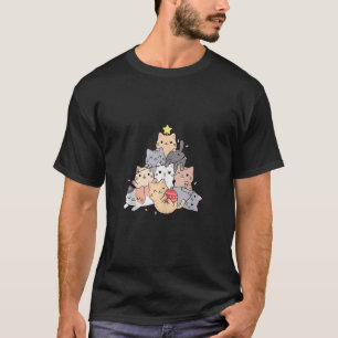T-shirt Chat mignon Noël Léger Chats amusants Chat Kitten