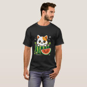 T-shirt Chat Mignon Pastèque Amateurs De Pastèque Jour (Devant entier)