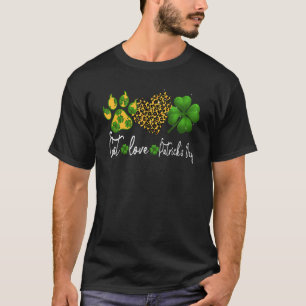 T-shirt Chat Mignon Patte Léopard Cœur Trèfle Amour de Cha
