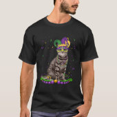 T-shirt Chat mignon portant Masque Carnaval Mardi Gras Chi (Devant)