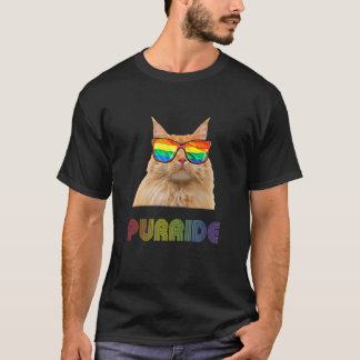 T-shirt Chat Mignon Porter Lunettes De Soleil Fierté Gay F