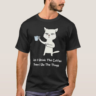 T-shirt Chat mignon pour chaton Chat boit du café