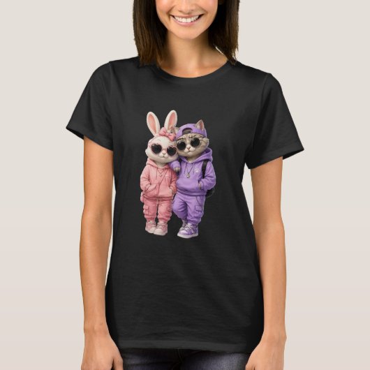 T-shirt chat mignon pour femmes (Devant)