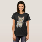 T-shirt Chat mignon pour Kitten Daisy Flower Kitty Adoptio (Devant entier)