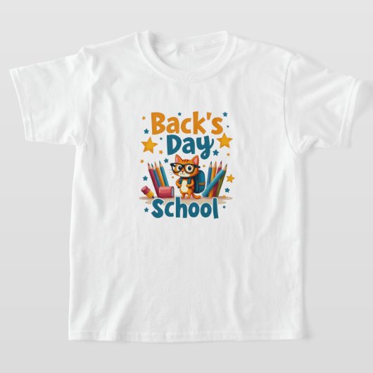 T-shirt chat mignon retour à l'école (Poser)