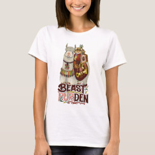 T-shirt Chat mignon sur une bête de lama d'art purden