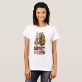 T-shirt Chat mignon sur une bête de lama d'art purden (Devant entier)