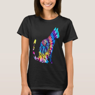 T-shirt Chat Mignon Teinture Chat Floral Chat Cool