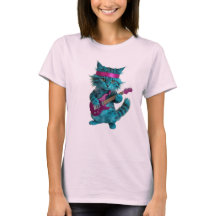 T-shirt chat mignon turquoise