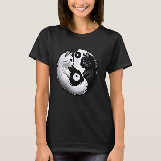 T-shirt Chat Mignon Yin Yang (Devant)