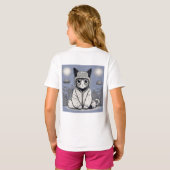 T-shirt Chat mignonne avec pyjama (Dos entier)