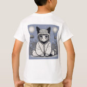 T-shirt Chat mignonne avec pyjama (Dos)