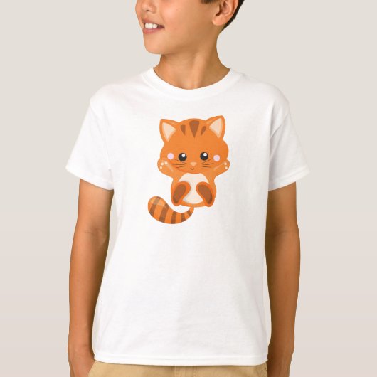T-shirt Chat mignonne, Chat orange, Petit Chat, Kitty, Kit (Devant)
