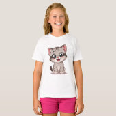 T-shirt chat mignonne pour filles et garçon (Devant entier)