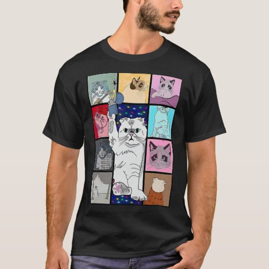 T-shirt Chat Mignonne Purring Dans Mon Lap Parce Qu'Il M'A (Devant)