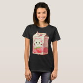 T-shirt Chat Milkshake Fraise 2 (Devant entier)
