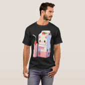 T-shirt Chat Milkshake Fraise 3 (Devant entier)
