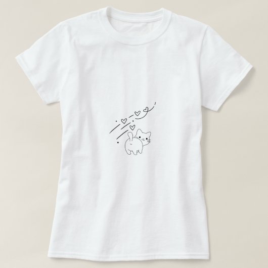 T-shirt Chat Minimaliste Drôle (Design devant)