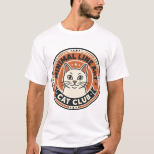 T-shirt Chat Minimaliste Ligne Art - Minimal Line