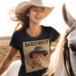 T-SHIRT CHAT MINOU COW-BOY MEOWDY