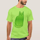 T-shirt Chat moderne du milieu du siècle, chaux et vert ém (Devant)