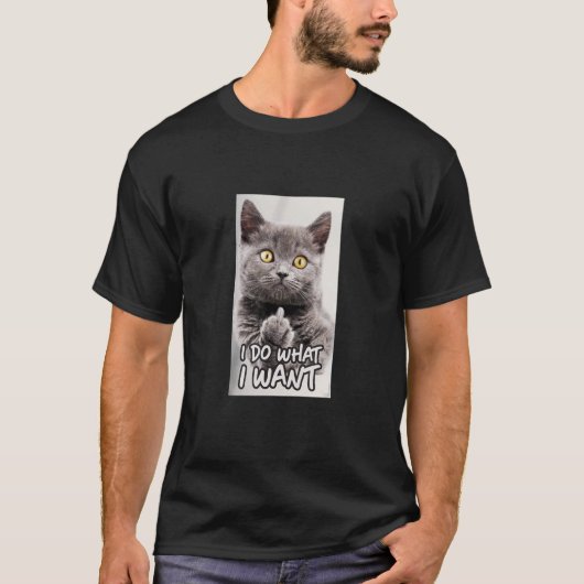 T-shirt chat montre doigt moyen Ich mach était ich will mo (Devant)