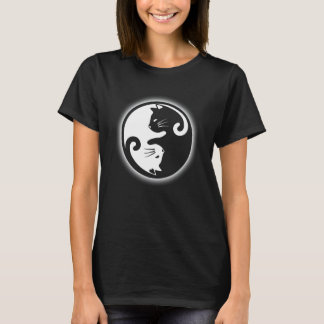 T-shirt Chat motif Yin Yang pour femmes, ados, filles, 