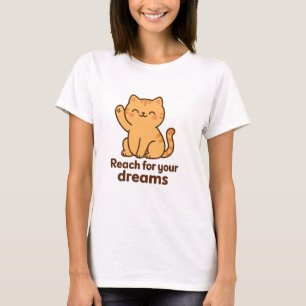 T-shirt Chat motivationnel mignon Vibes positives de Kaw