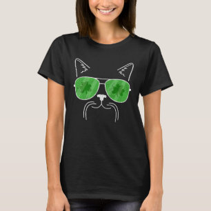 T-shirt Chat Moustache & Lunettes de soleil en détresse St