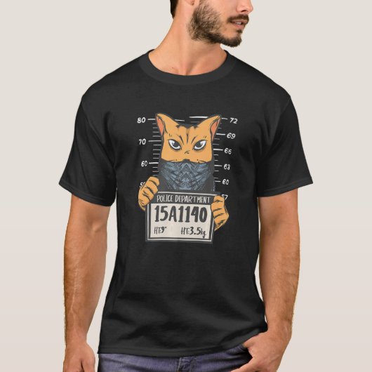 T-shirt Chat Mugshot Feline Propriétaire d'animal de compa (Devant)