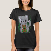 T-shirt Chat Munchkin Avec Ours Goth Teddy Pour Une Mignon (Devant)