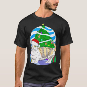 T-shirt Chat Munchkin Santa Décoration d'Arbre de Noël