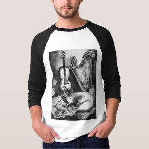 T-shirt CHAT MUSICAL, noir et blanc