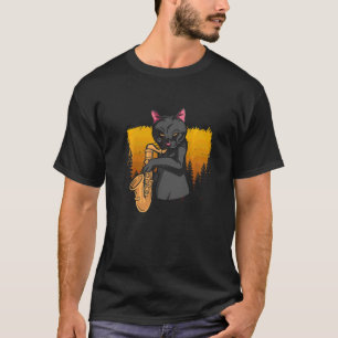 T-shirt Chat Musicien Instrument de Musique Musique Saxoph