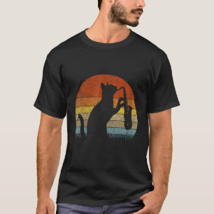 T-shirt Chat Musicien Saxophone Drôle Amateur de Jazz Rétr