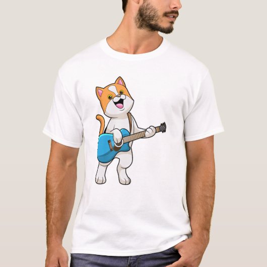 T-shirt Chat Musique avec guitare (Devant)