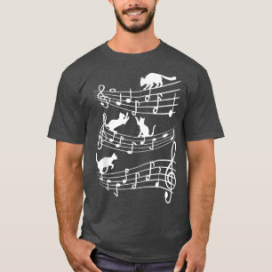 T-shirt Chat Musique Cute Chats Piano Musicien Purring Jou