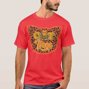 T-shirt Chat Nana Cute Leopard Chat Amusant Chat Propriéta