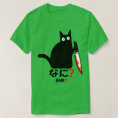 T-shirt Chat Nani Meurtre Chat Noir Avec Couteau Halloween (Design devant)