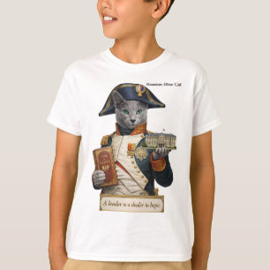 T-shirt Chat Napoléon Bonaparte Bleu Russe